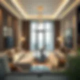 Modern apartment interior showcasing luxury furnishings