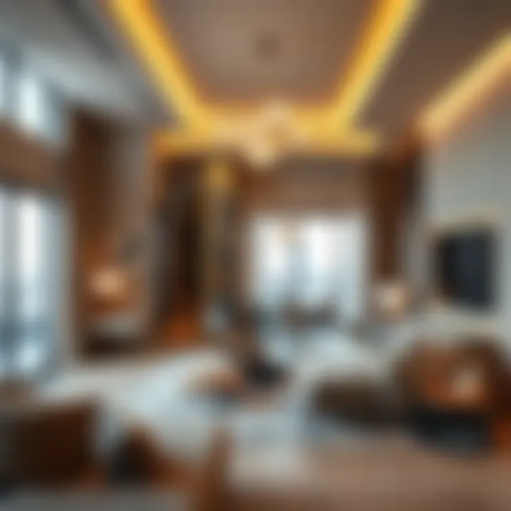 Luxurious hotel apartment interior showcasing modern design