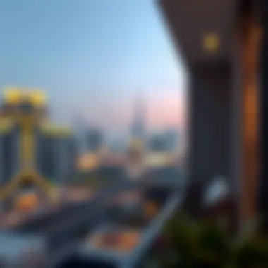 Scenic view of Bur Dubai skyline from a hotel apartment balcony