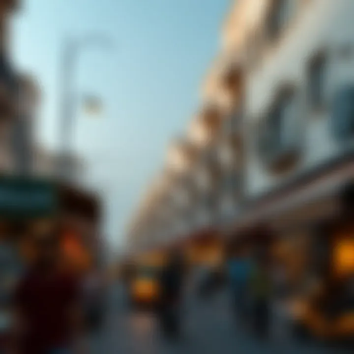 Vibrant street scene in Bur Dubai highlighting local culture