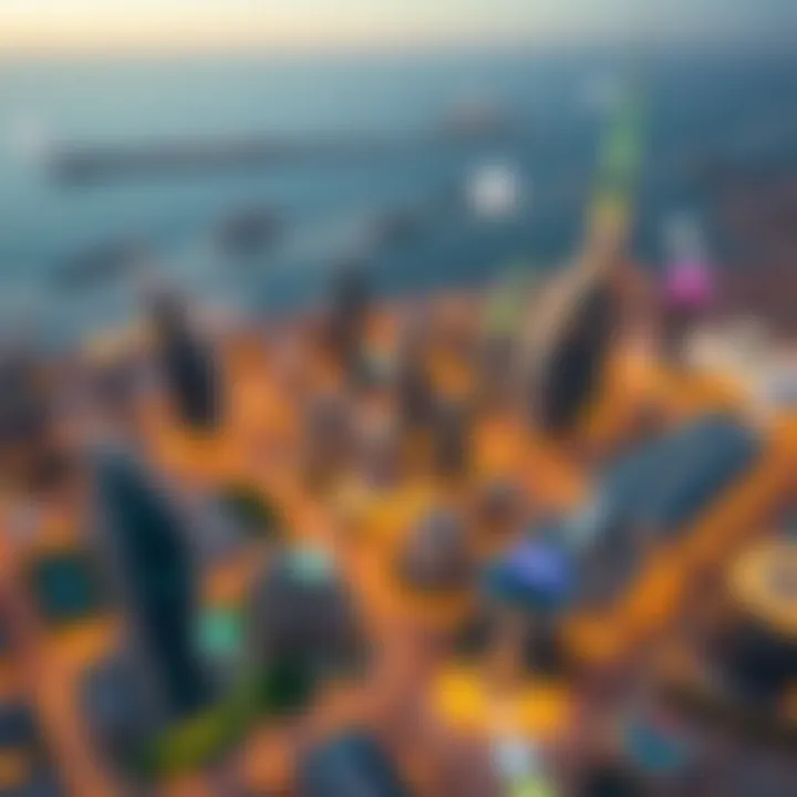 Aerial View of Dubai's Skyline Aerial view of Dubai's vibrant skyline with hotels