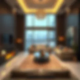 Luxurious interior of a 2 BHK apartment in Dubai showcasing modern design