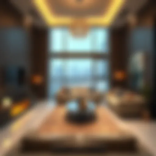 Luxurious interior of a 2 BHK apartment in Dubai showcasing modern design