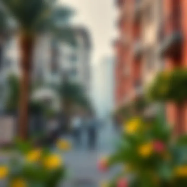 Vibrant neighborhood scene showcasing lifestyle around 2 BHK apartments in Dubai