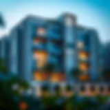 Elegant exterior view of Noor Apartments showcasing modern architecture