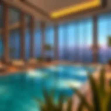 Elegant Pool Area Elegant swimming pool area at Nuaimia One Tower