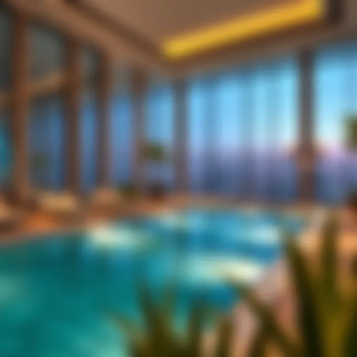 Elegant Pool Area Elegant swimming pool area at Nuaimia One Tower