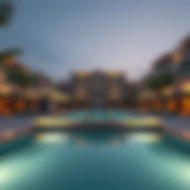 Amenities area in Nuaimia Towers featuring a pool and recreational facilities