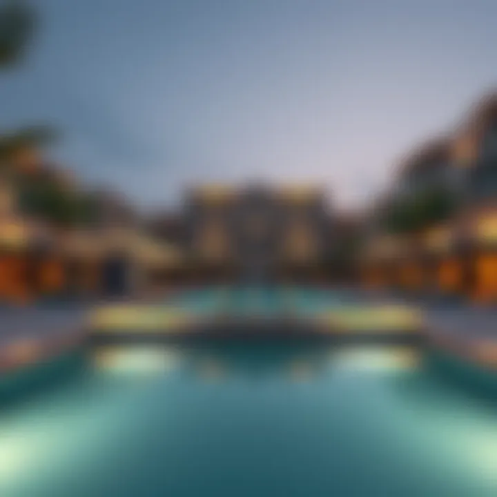 Amenities area in Nuaimia Towers featuring a pool and recreational facilities