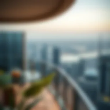 Breathtaking panoramic view from a balcony of Nuaimia Towers