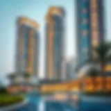 Stunning exterior view of Nuaimia Towers showcasing its modern architecture