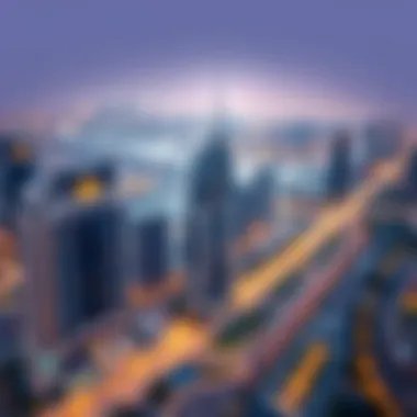 Aerial view of One Za'abeel integrated into the Dubai skyline