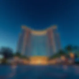 Stunning view of One Za'abeel from the ground, showcasing its architectural brilliance