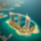 Aerial view showcasing the iconic shape of Palm Jumeirah