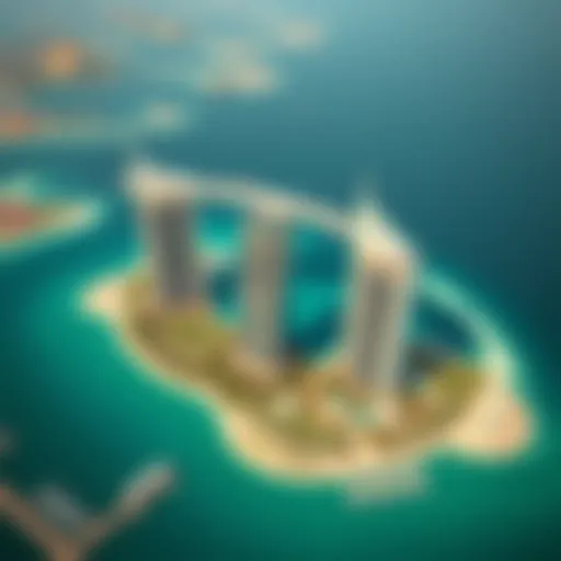 Aerial view showcasing the iconic shape of Palm Jumeirah