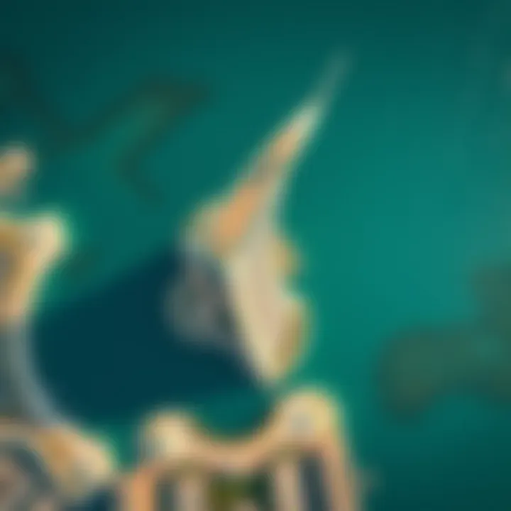 Aerial view showcasing the unique shape of Palm Jumeirah