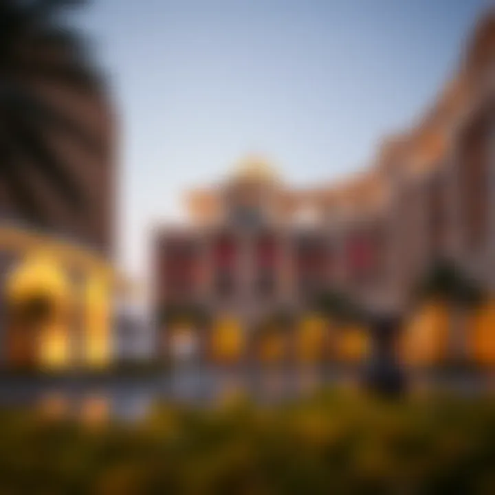 Elegant architectural features of one of the Palm Jumeirah resorts