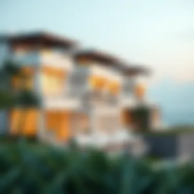 Luxurious beachfront villas lining the shores of Palm Jumeirah