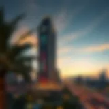 Breathtaking view of Park Central Tower at sunset