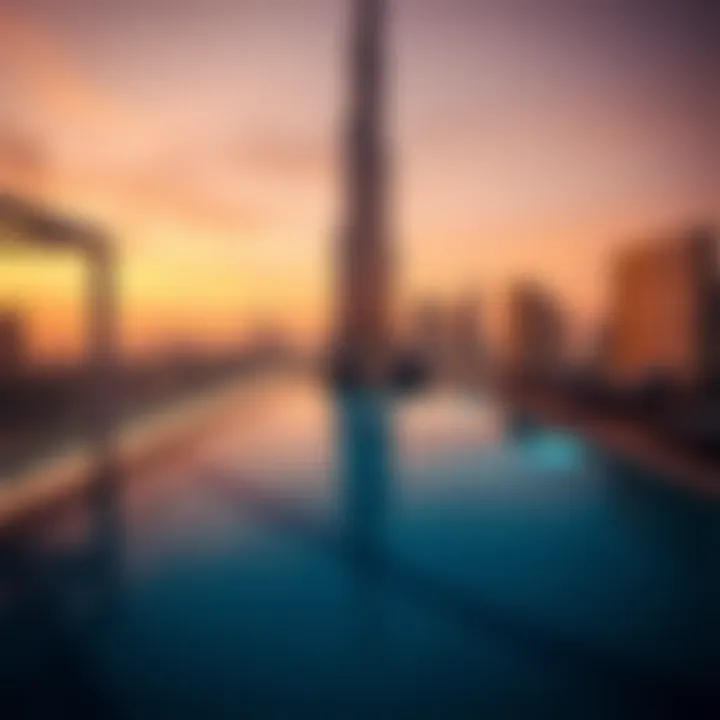 Stunning Rooftop Pool with Views Exclusive rooftop pool with panoramic views in Burj Khalifa