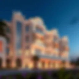 Elegant exterior view of Sadaf Six showcasing its architectural brilliance