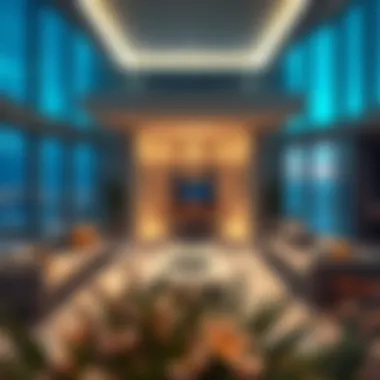 Modern interior of a penthouse suite in Sadaf Six with breathtaking views