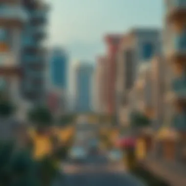 Vibrant neighborhood surrounding Sherina Plaza 2 in Dubai