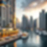 Luxurious waterfront view of Dubai Marina