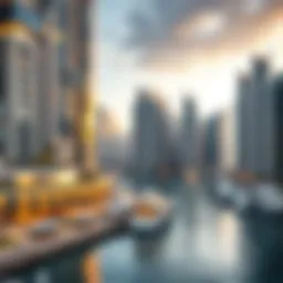 Luxurious waterfront view of Dubai Marina