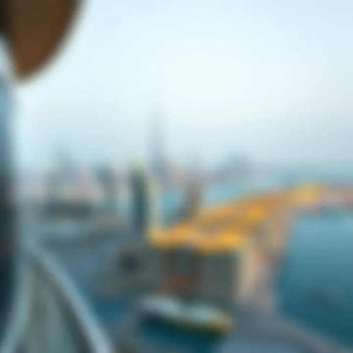 Breathtaking Dubai Skyline from Sobha Creek Vistas Tower A Panoramic view of the Dubai skyline from the tower's balcony