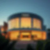 Exterior view of the Sobha Hartland Sales Gallery showcasing modern architecture