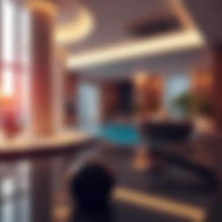 Luxury Amenities: Fitness and Leisure at South Heights Luxurious amenities within South Heights Tower, featuring a modern gym and pool area