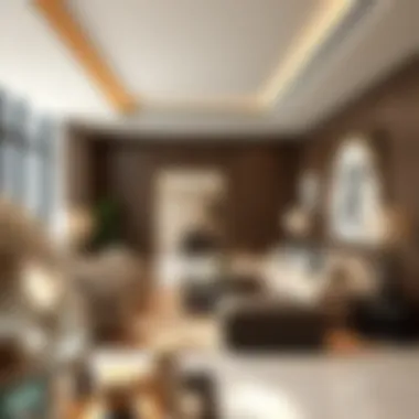 Sophisticated Interiors: Living Space in South Heights Elegant living space designed in South Heights Tower, emphasizing modern interior decor