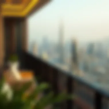 Breathtaking Views: Dubai Skyline from South Heights Panoramic views from a residence in South Heights Tower, highlighting the Dubai skyline