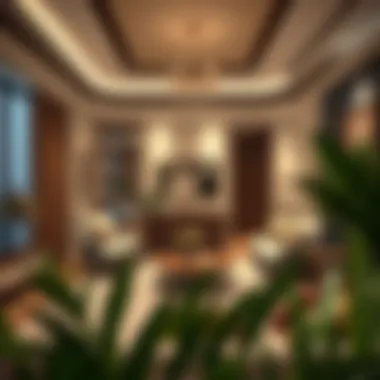 Luxurious studio apartment interior with modern decor