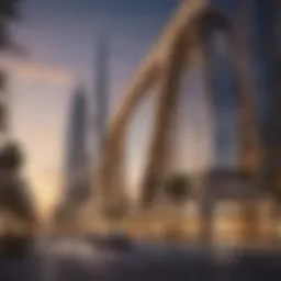 Stunning view of The Address Dubai Mall from a distance, showcasing its architectural brilliance