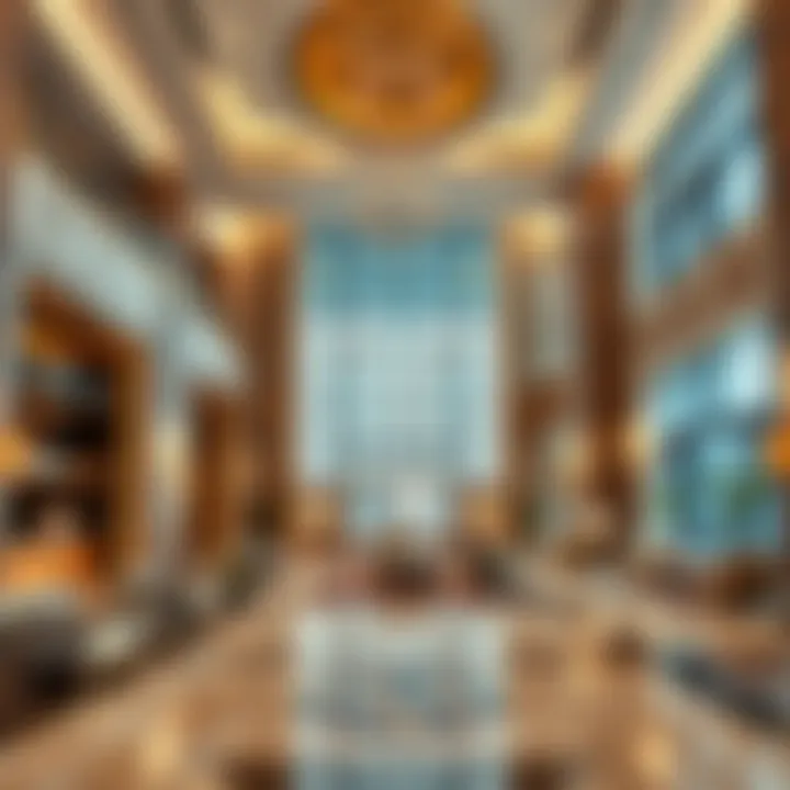 Opulent Lobby of AG Tower Luxurious lobby area of AG Tower highlighting upscale amenities