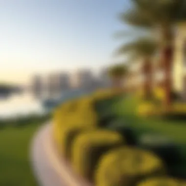 Exquisite views of the Dubai Creek as seen from the landscaped gardens along the waterfront