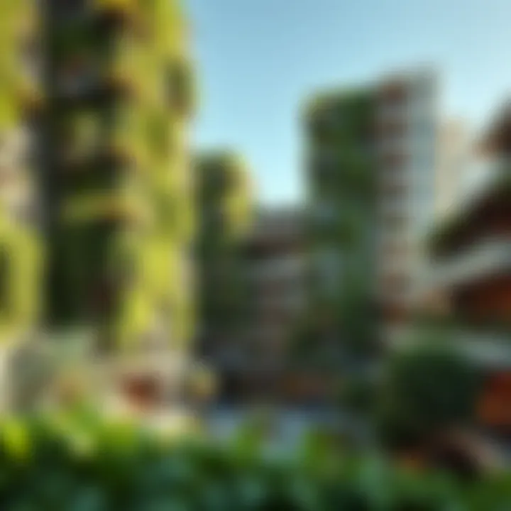 Captivating architecture of Dubai's Vertical Garden with green walls and modern design