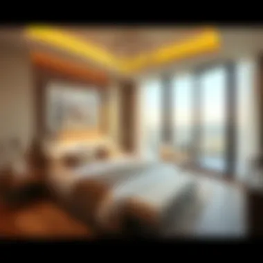 Elegant Bedroom Suite with Modern Design Elegant bedroom suite in Dubai's Marina Apartments