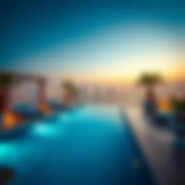 Rooftop Pool Offering Panoramic Dubai Marina Views Rooftop pool with panoramic views over Dubai Marina