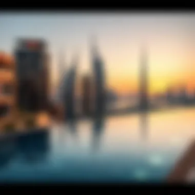 Infinity pool overlooking Dubai's iconic landmarks