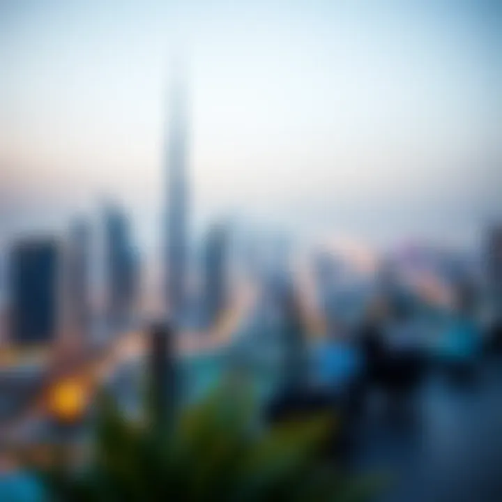Breathtaking Skyline from Rooftop Stunning view of Dubai skyline from Vida Dubai Mall's rooftop terrace