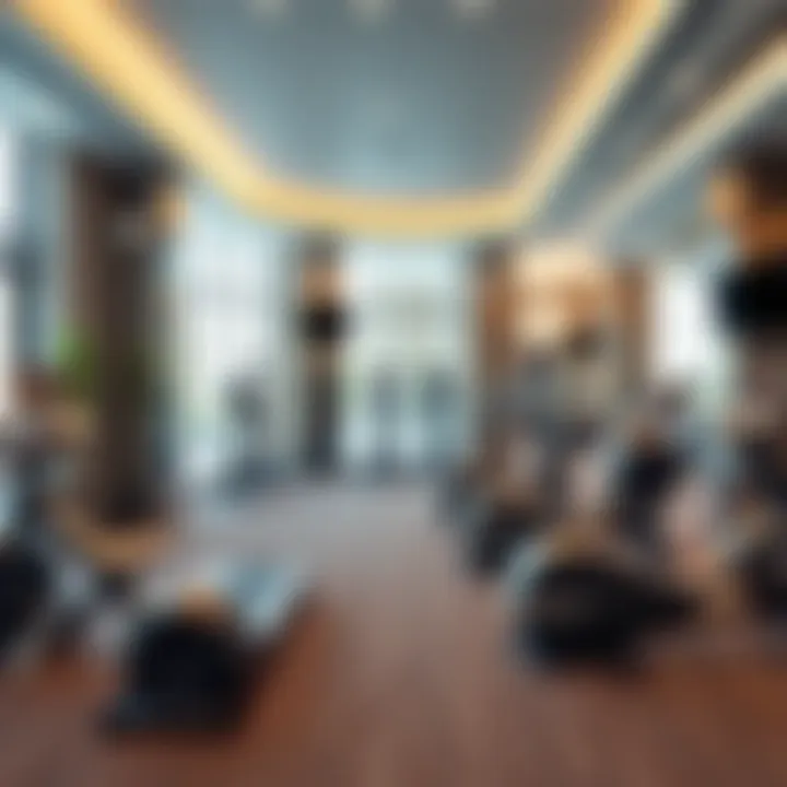 Modern fitness center within Warsan Star Residence