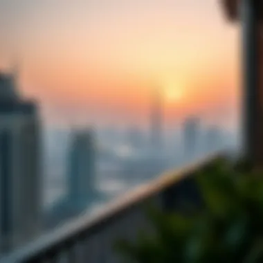 Stunning skyline view from Warsan Star Residence balcony