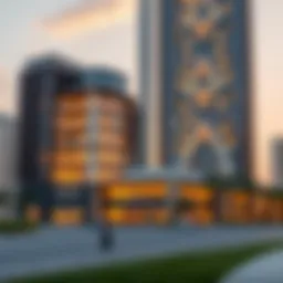 A stunning view of Wasl Tower showcasing its unique architectural design and modern features